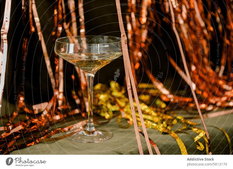 Champagne for new year greetings green and gold background celebrate alcohol wine transparent contemplation fireworks wedding reflex black cork classic