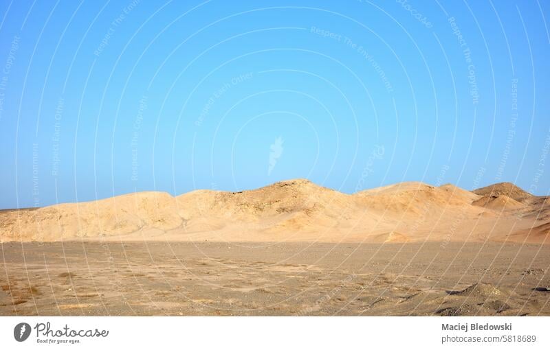 Egypt desert landscape with a blue sky. egypt nature travel beautiful sand outdoor summer sun africa dry adventure extreme hot scenery dune sunny heat hill