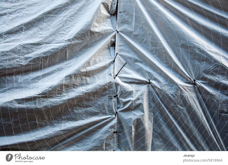 shrouded plastic tarpaulin covert Protection Folds Covers (Construction) Plastic Packing film Construction site