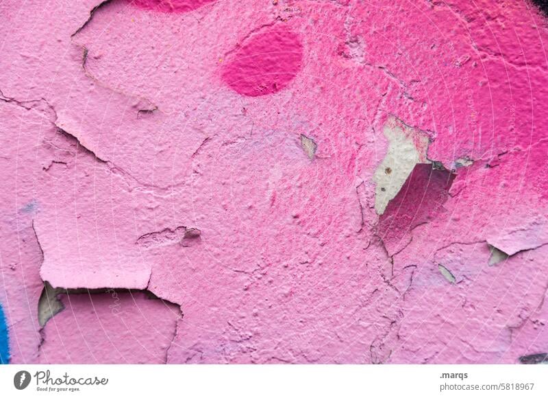 profile Wall (building) Pink Colour Paints and varnish Varnish Flake off Decline Face Change Close-up Structures and shapes Crack & Rip & Tear