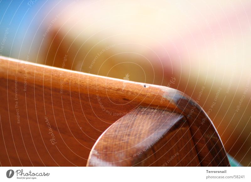 bench Wooden bench Progress Brown Multicoloured Comfortable Seating Calm Table Cozy Restorative Homey Joiner Balcony Winter garden Bench Chair Colour depth blur