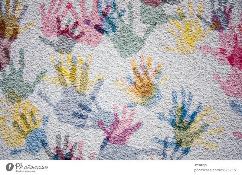 legacies handprint Wall (building) Creativity Multicoloured Hand Palm of the hand Imprint Wall (barrier) Structures and shapes Tracks symbol Attachment Society