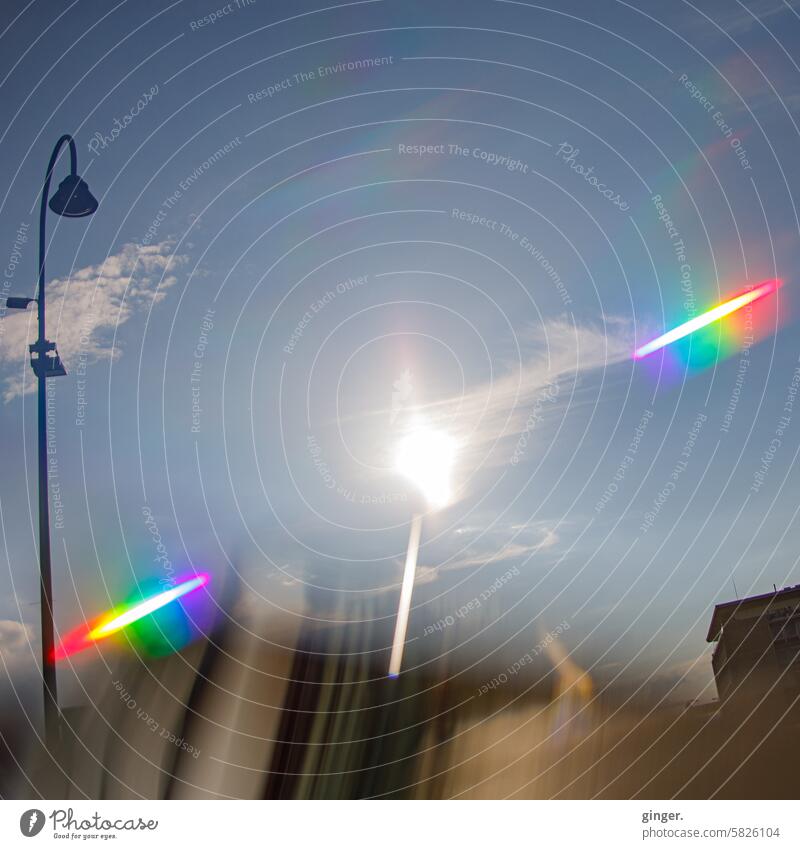 Greetings from Spectral City - Photography with prisms and filters spectral colors light spectrum Light Light (Natural Phenomenon) Prism Skewed warped elongated