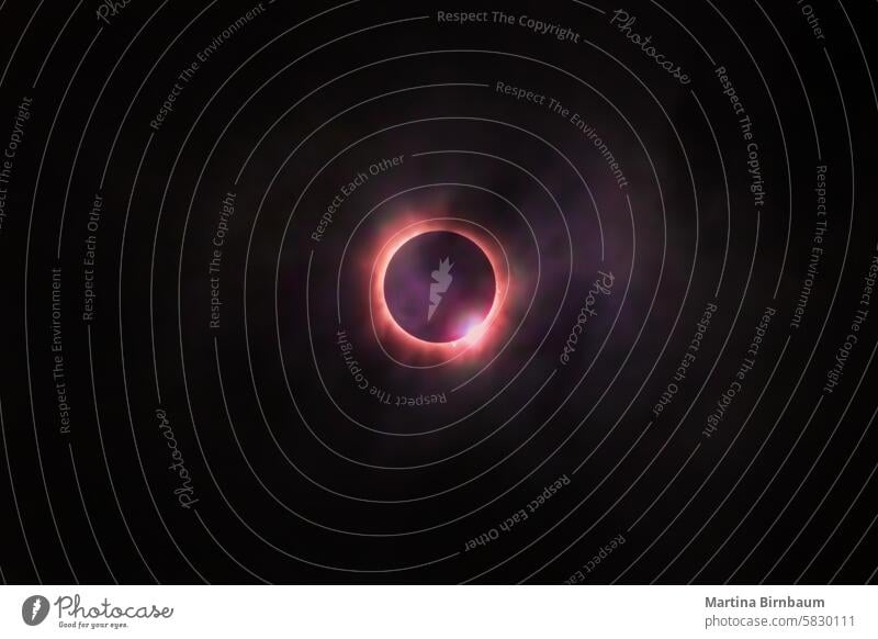 Total solar eclipse 2024 Texas with visible solar eruptions black sun light energy background sky illustration sunlight lunar corona event dark sphere total