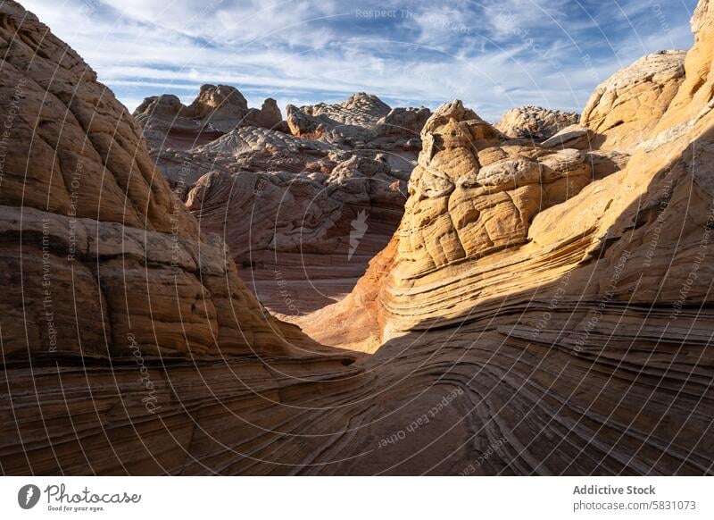 Arizona desert landscape with stratified rock formations arizona sedimentary layer geological natural beauty stratification blue sky majesty outdoor travel