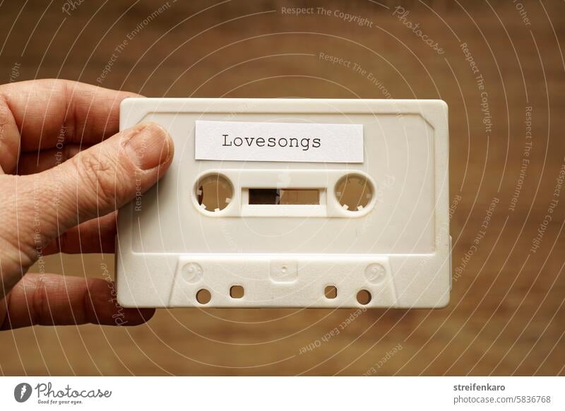 nostalgia Tape cassette music cassettes Love Love songs love song Retro Music Analog Audio tape Old Media Sound storage medium Listen to music Old fashioned
