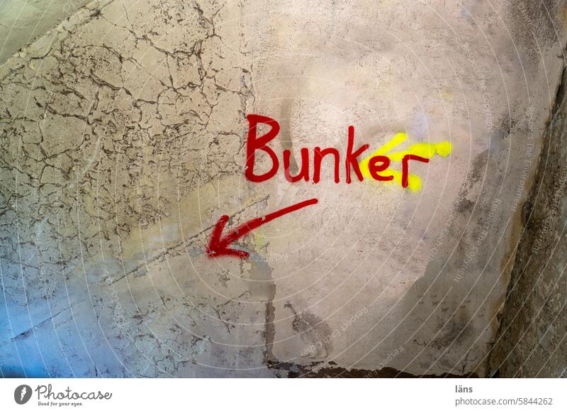 Bunker l Lost Land Love Dugout Clue Concrete Deserted War Manmade structures Past Protection Wall (barrier) Historic Copy Space top Wall (building)