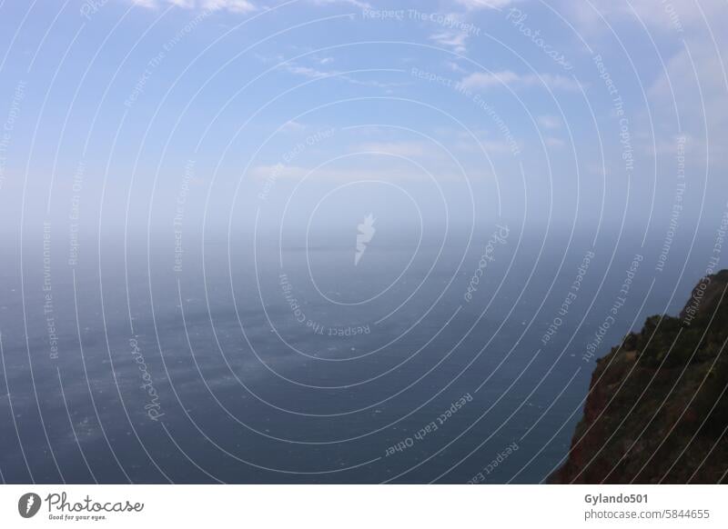 far vision Atlantic Ocean Madeira Gabo Girao ocean Horizon Sky Portugal cliff Cliff coast Island vacation Madeira Island voyage Landscape Europe Tourism