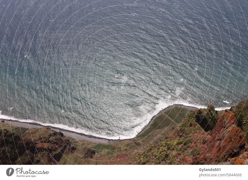 View from the Cabo Girao cliffs on Madeira panorama seascape Tall Gabo Girao Portugal Europe naturally background vacation Landscape Rock Picturesque Valley