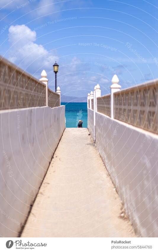 #A0# Walk to the blue Corridor Blue Ocean sea view ocean Water vacation Vacation mood Vacation & Travel