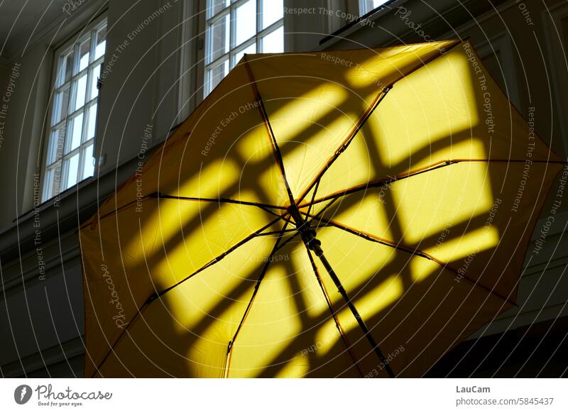 UT Leipzig - clear to cloudy | shade, shadow, beautiful Umbrellas & Shades yellow shade Shadow shadow cast Window Shaft of light Light Shadow play