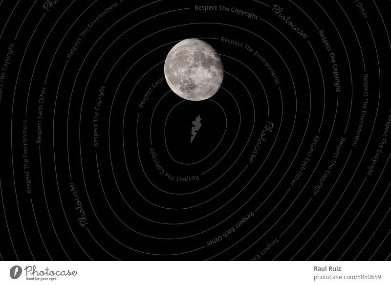 Lunar Majesty: Telephoto Capture of Full Moon Full moon Details Night sky Nocturnal Empty space Celestial Nighttime Astronomy Astrophotography Lunar phase