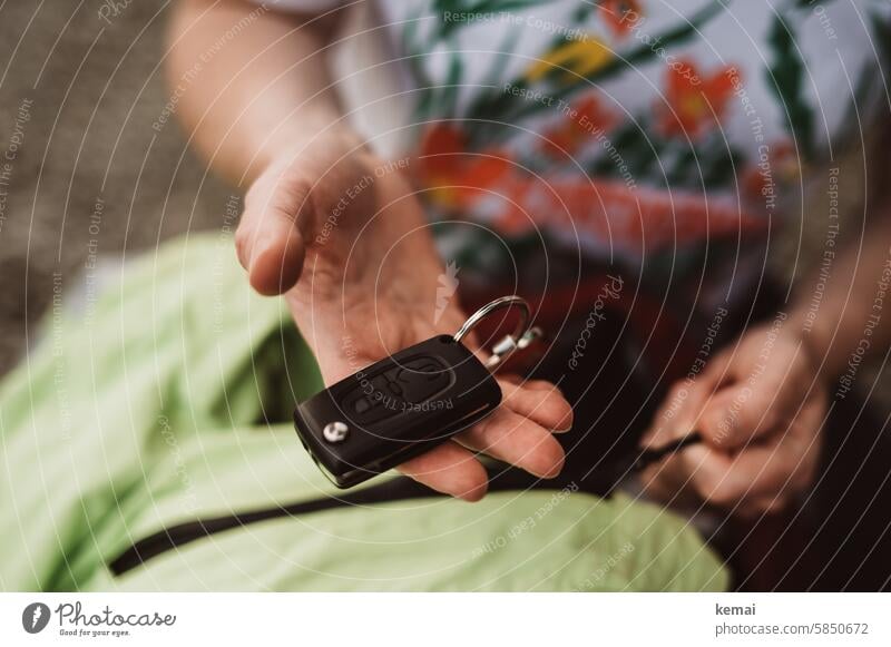 Car keys car keys Key Hand Fingers Indicate stop