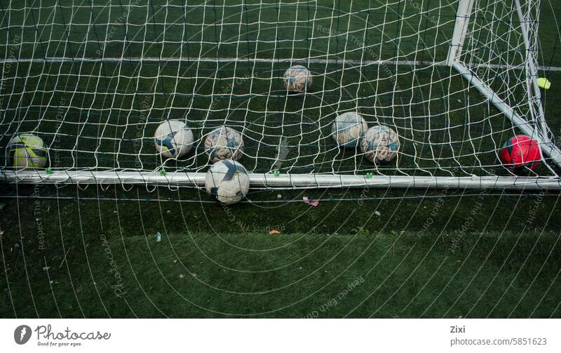 Soccer balls and goal net soccer soccer balls sports color football soccer field goal post
