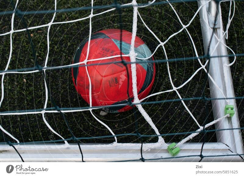 Red soccer ball sports red red ball goal net goal post Soccer Goal Leisure and hobbies Soccer training