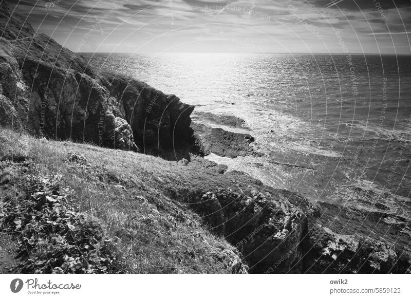 Norman Coast Normandie Horizon Landscape Light out Picturesque Long shot Elements wide Idyll Cotentin Peninsula Manche department France Peaceful