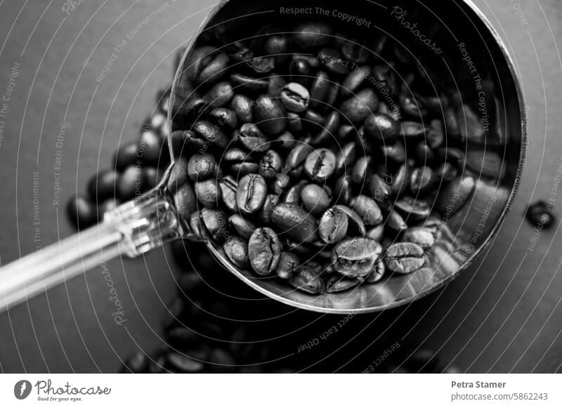 A ladle of coffee soup Coffee soup ladle black and white Black & white photo Gray Beverage Drinking Hot Breakfast Caffeine Morning Aromatic Coffee break Food