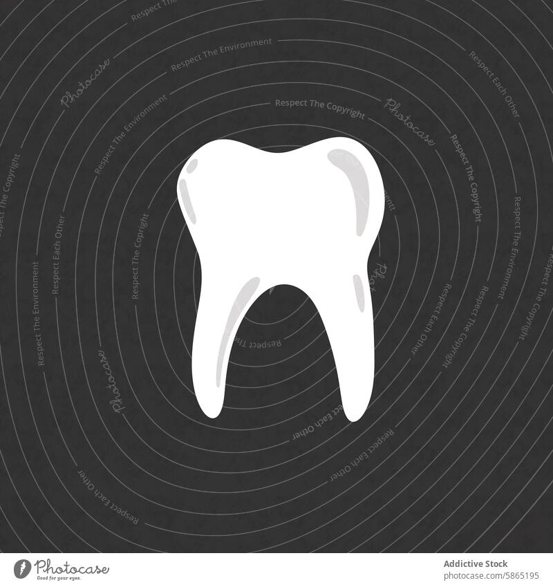 Simple illustration of a tooth for dental health care dentistry human molar anatomy enamel crown root hygiene clean simple outline artistic design odontology