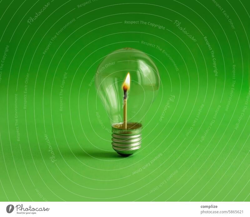 Light on | Burning match in an old light bulb Electric bulb vintage Plant sustainability Sustainability Renewable energy Energy stream Glow Happy Electricity