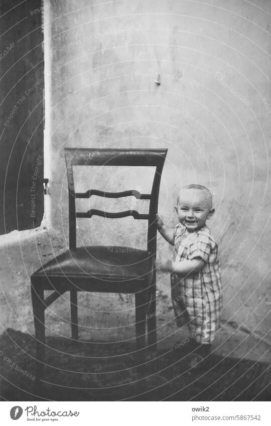 gerhard Child little boy tap Former portrait Black & white photo smilingly cheerful chubby cheeks Childlike Innocent kind Memory then Past Infancy old photo