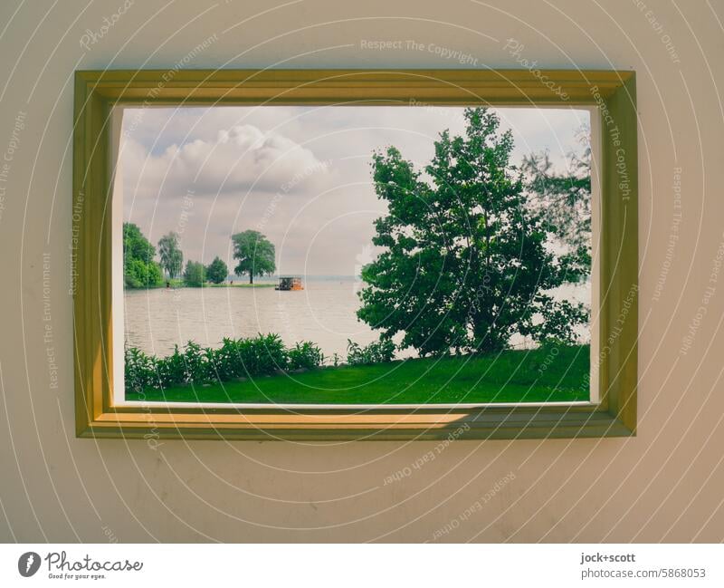 Lost Land Love IV Picture frame meets idyll Idyll Nature Summer Frame Schweriner See Island Lake Vacation & Travel Tourism Trip Relaxation Lakeside Landscape