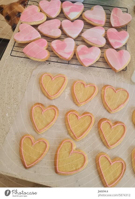 Icing heart shaped cookies Heart cookie Fondant Cookie Sugar cookie