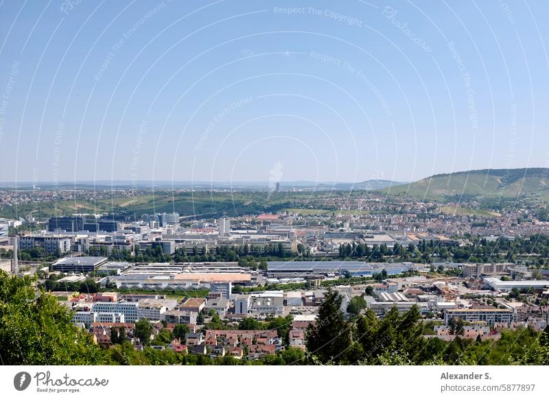 View of Stuttgart-Wangen and Fellbach in the background Cheeks Panorama (View) state capital panorama Vantage point Town Schillerlinde Landscape