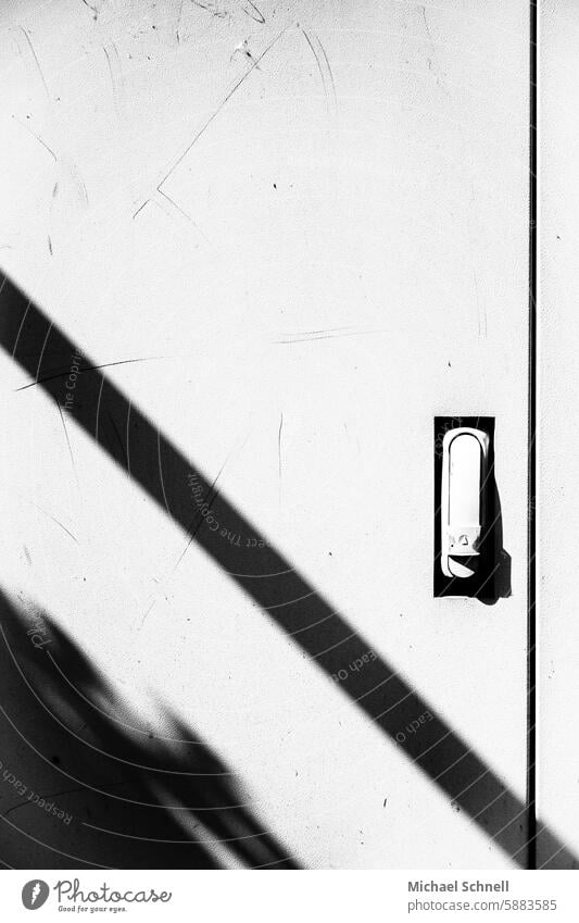 Handle on an electrical box black-and-white Door handle power box Electricity Detail Energy industry Contrast lines