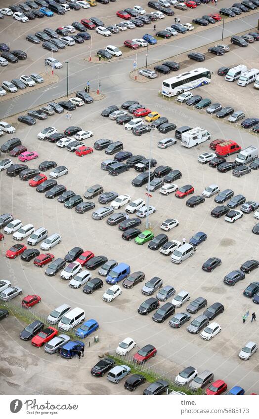 System question Parking lot cars vehicles Passenger traffic turned off Bird's-eye view variegated Arrangement series Transport Traffic infrastructure