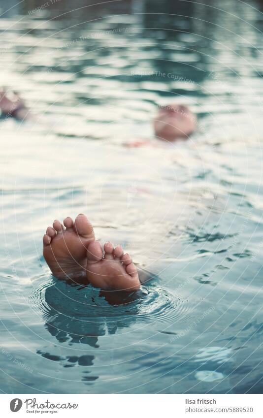 JUST RELAX - FEET UP - HANG OUT Feet top Feet up Water Toes pool Woman Barefoot feet Summer Relaxation Human being Summer vacation Exterior shot