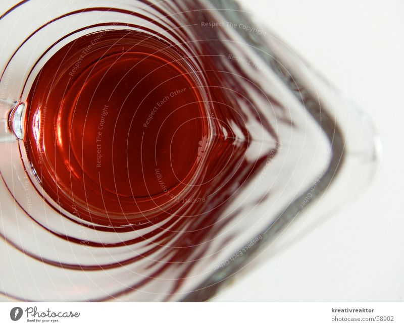 water becomes wine. Drinking Water jug Syrup Red Beverage Refreshment White Round Blur Bird's-eye view Table Summer Gastronomy Macro (Extreme close-up) Close-up