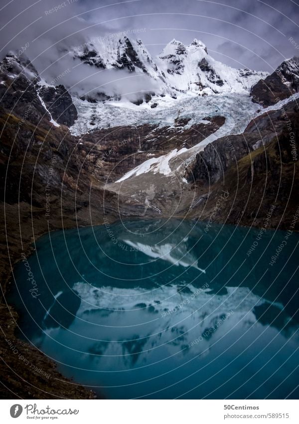 Mountain lake with reflections of the glacier Vacation & Travel Tourism Trip Adventure Far-off places Freedom Expedition Hiking Climbing Mountaineering