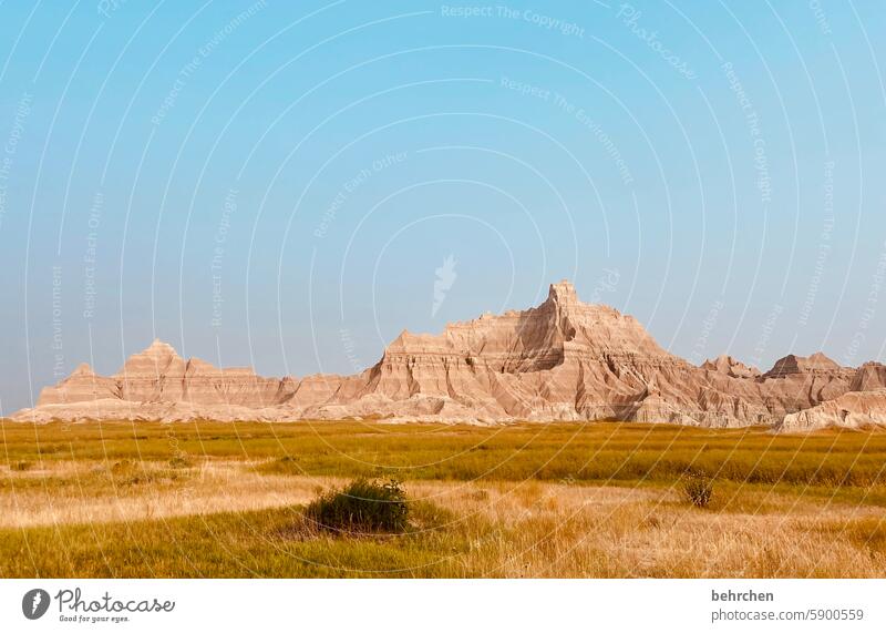 badlands Americas South Dakota Mountain Desert aridity ardor Sky Landscape Vacation & Travel USA Nature surreal especially Far-off places Wanderlust