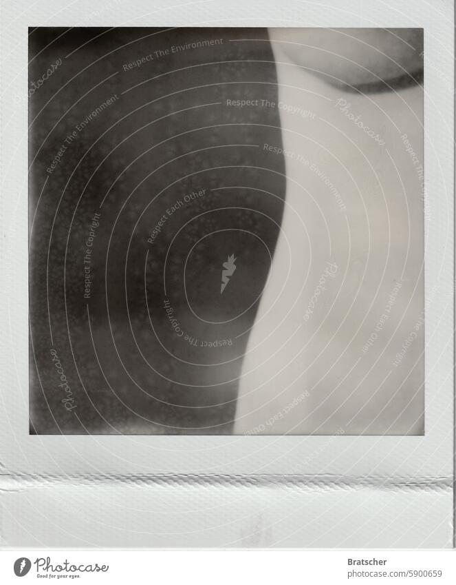 Bright and dark days vintage Nude photography Polaroid Impossible Project Instant camera Abstract Hip Chest Yin and Yang