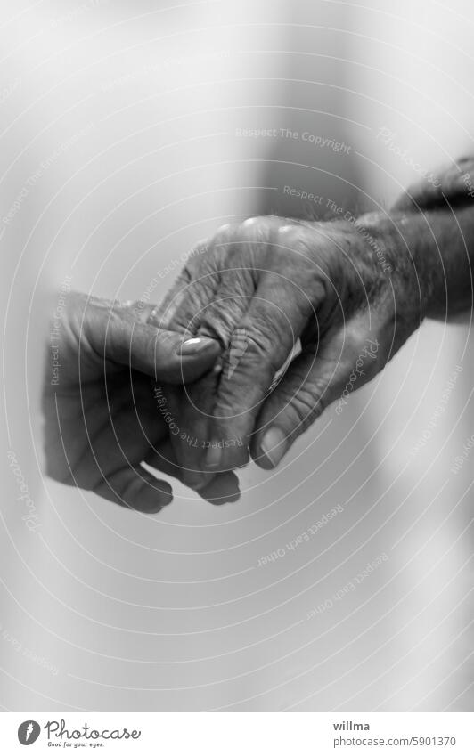 Being there for each other with care | emotional intelligence hands senior citizens age helping Conduct Touch Help Considerate Wary Hand Trust Safety Attachment