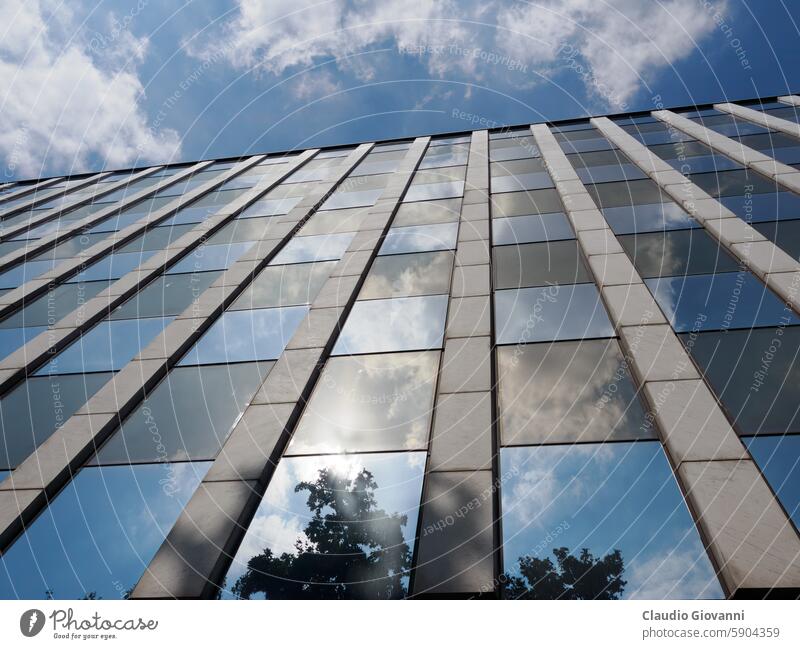 Modern building along viale Certosa, Milan, Italy Europe Lombardy architecture city color day exterior facade modern outdoor palace photography reflection