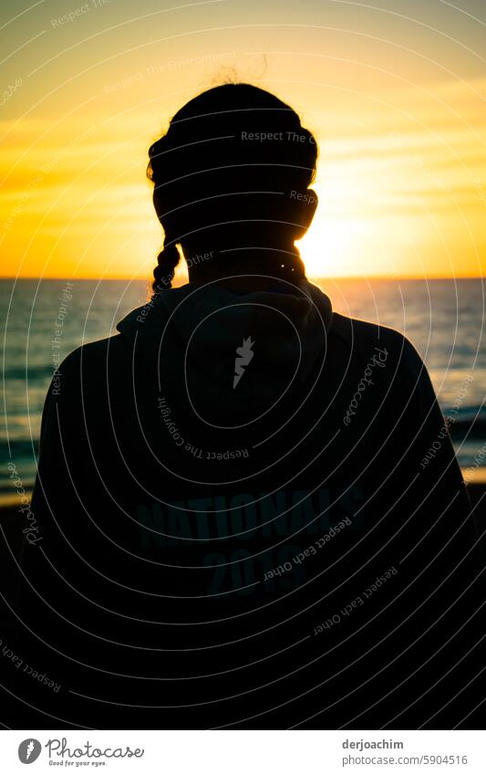 A girl from the 2019 Queensland National Team watches the sunset in Adelaide. Sunset glow Outdoors Summer Calm golden hour Picturesque Beauty & Beauty Peaceful