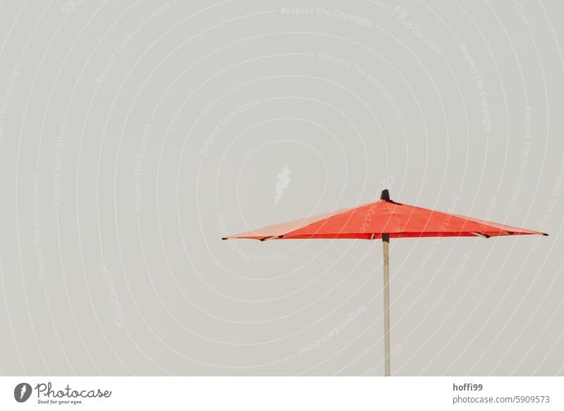 cropped orange parasol against a neutral background Sunshade Isolated Image Summer Beach Vacation & Travel Summer vacation Minimalistic Sky ardor heat wave