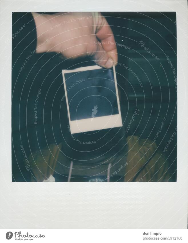 Polaroid in Polaroid Colour photo Polaroid Style Man shadow cast Photography Human being portrait Interior shot 1