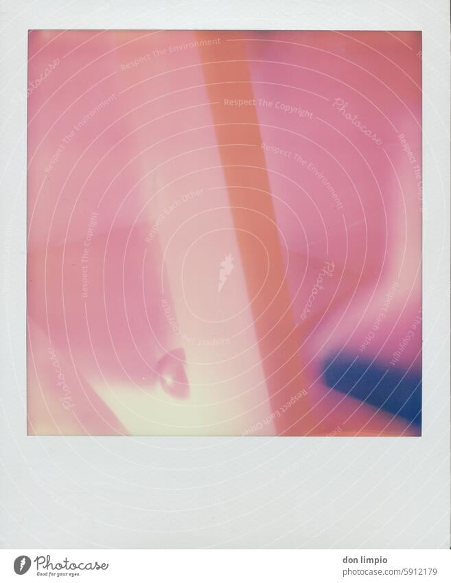 Pink beams and walls Polaroid Copy Space bottom Deserted Colour photo Close-up Subdued colour Interior shot Architecture