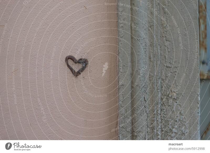 painted heart a black on a house facade in close-up Heart Love lives graffiti Graffiti love Summer Facade House (Residential Structure) house wall