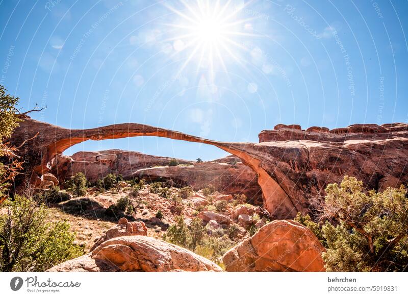 everything that starts with un | unbelievable Impressive Marvel Sky solar star Sun Sunlight Rock Arches National Park Utah Far-off places Vacation & Travel