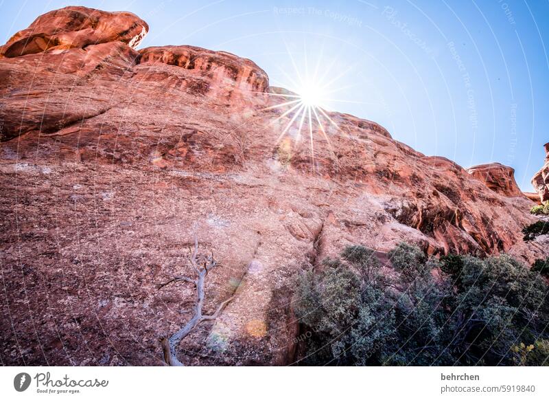 utah solar star Sun Sky Impressive Rock Arches National Park Utah Far-off places Vacation & Travel Americas USA Exceptional Wanderlust Adventure Landscape