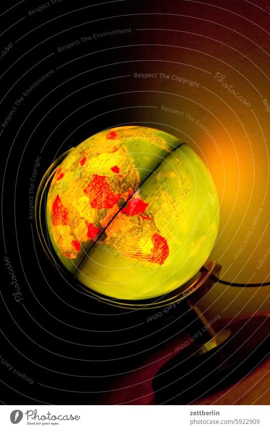 Globe with lighting Lighting Dark darkness Earth Geography earth part africa enlightenment Bright brightness Africa ocean Climate Climate change climate crisis