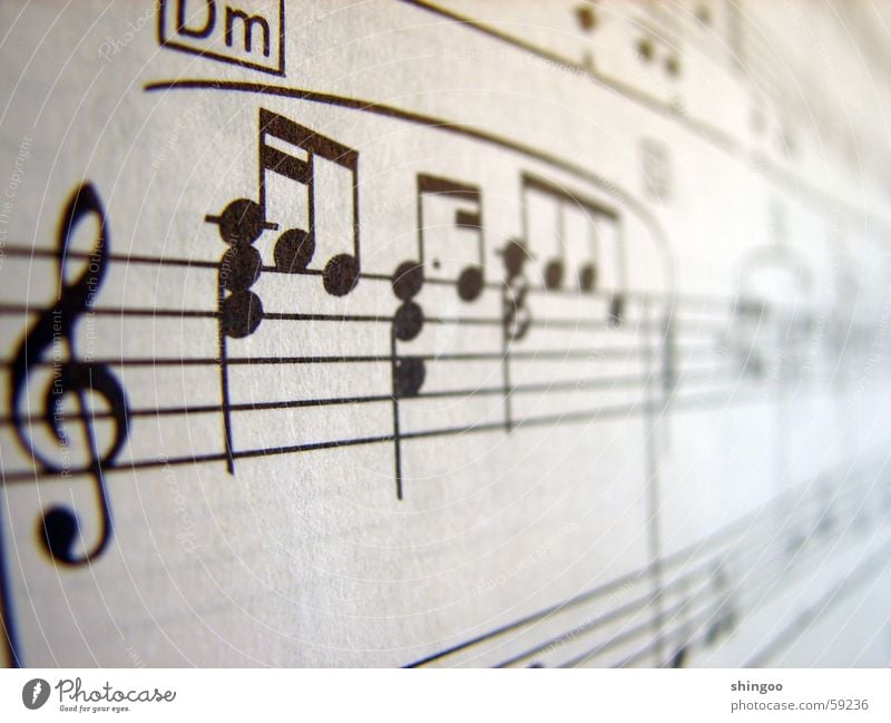 sheet of music Music Piano Musical notes Paper Sign Near Black White Beginning Culture Art Clef Make music Sheet music Black & white photo Subdued colour