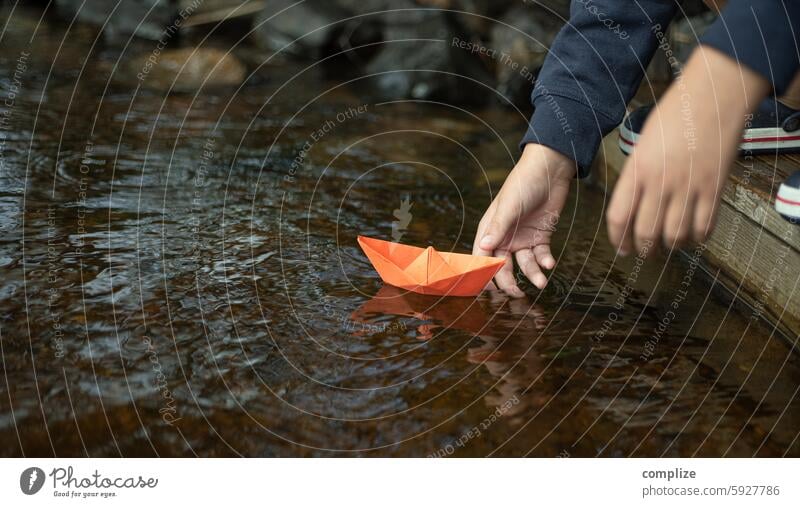 100 days Paper boat Target Sailing ship Navigation Beach River bank coast Lakeside Waves Nature Water Environment Child Sun Summer vacation Freedom Tourism