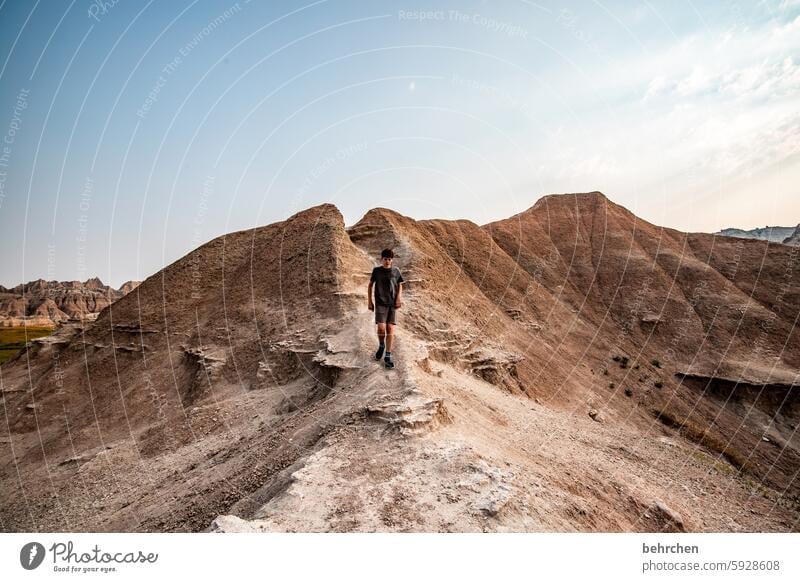 mountaineer Gorgeous Americas South Dakota badlands Mountain Desert aridity Sky Landscape Vacation & Travel USA Nature surreal especially Far-off places