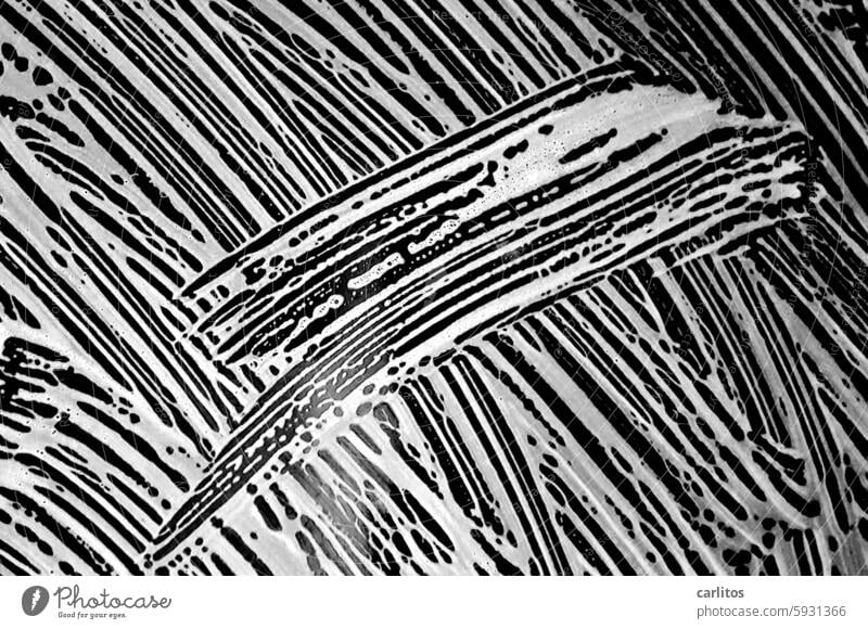 Wiping is power, or wiping impossible ? Baking tray Detergent Foam Wipe Cleaning Black White trace Pattern