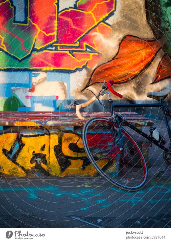 Urban street art a way of life wall park Street art Graffiti Mural painting Youth culture Bicycle Creativity Lifestyle