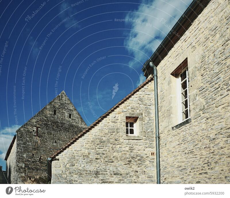 the penultimate France Village houses Window roofs angled Sunlight Structures and shapes Living or residing House (Residential Structure) Sky Building Blue